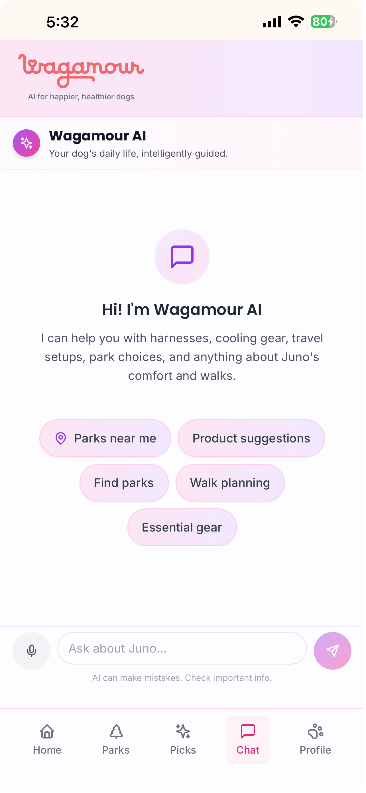 AI Chat Assistant - Wagamour App Screenshot