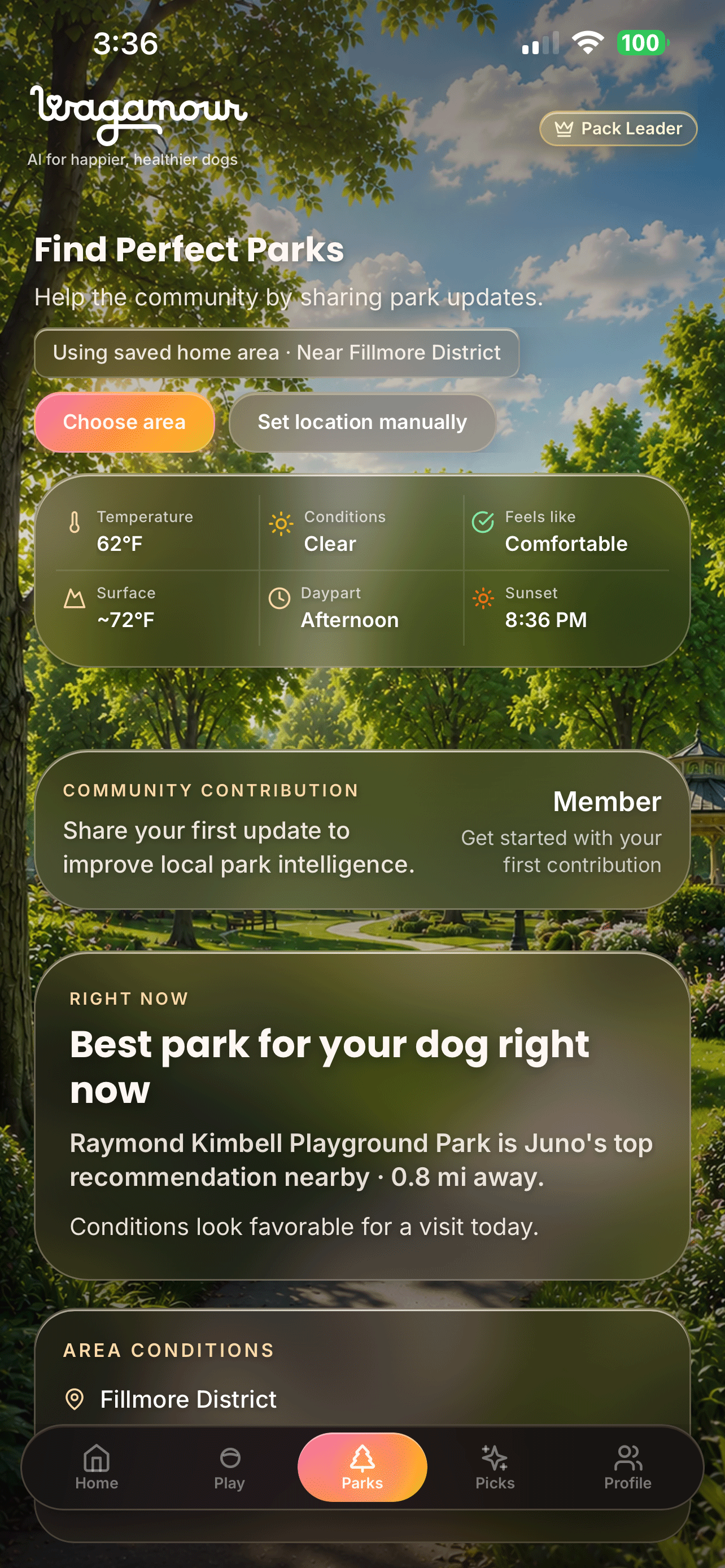 Wagamour Parks: nearby parks with conditions and community contribution