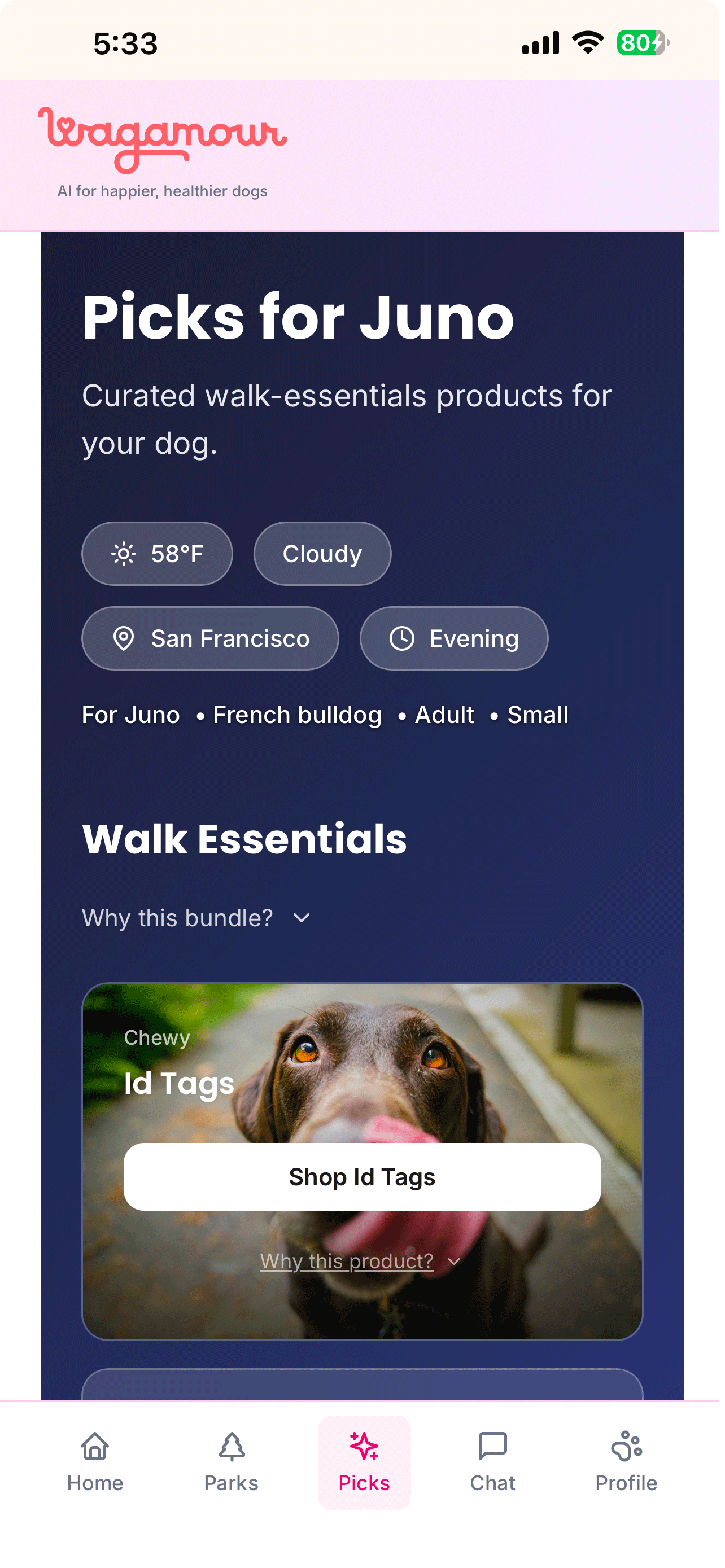 AI Product Picks - Wagamour App Screenshot
